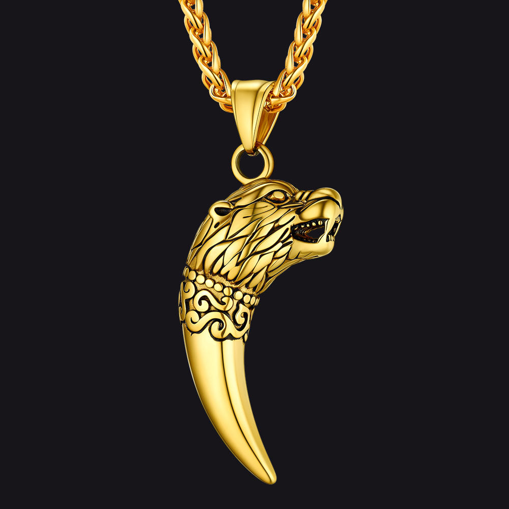 Viking Wolf Tooth Necklace For Men