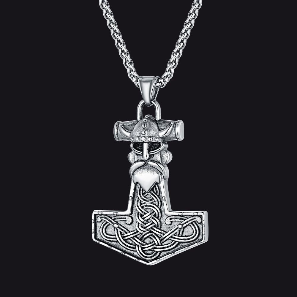 Viking Mjolnir Thor Hammer Necklace Odin Pendant For Men