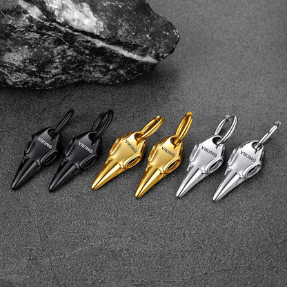Gothic Raven Skull Dangle Hoop Earrings for Men Women