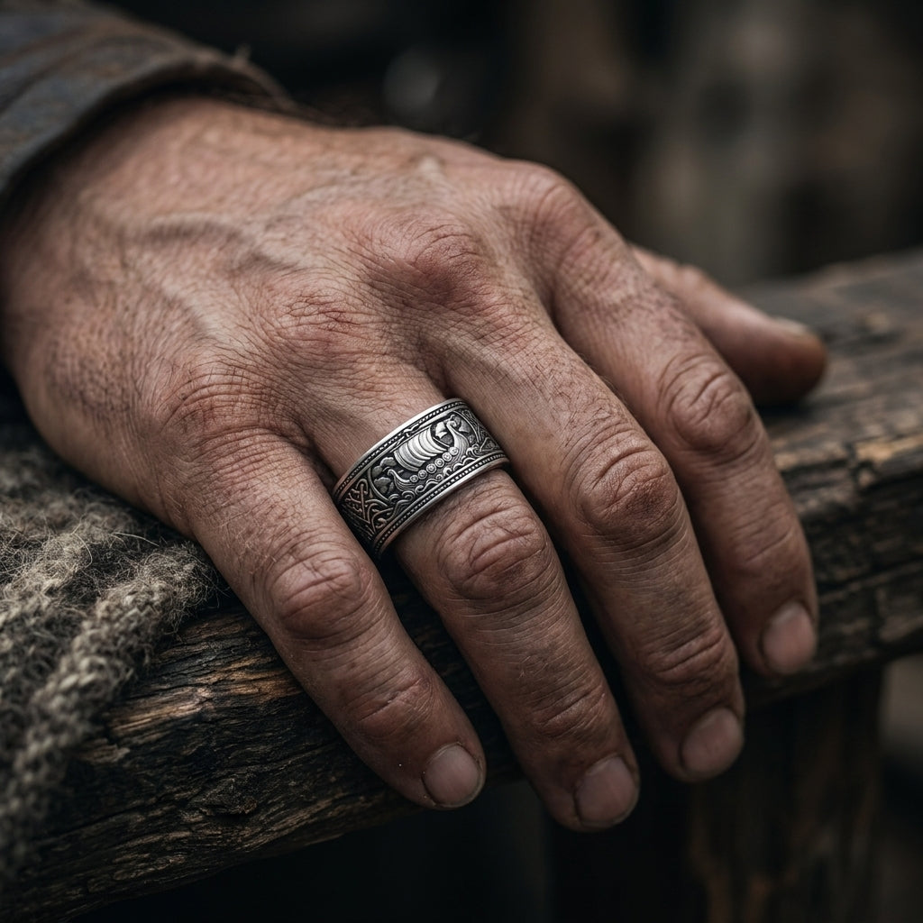 Viking Longship Drakkar Band Ring