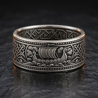 Viking Longship Drakkar Band Ring