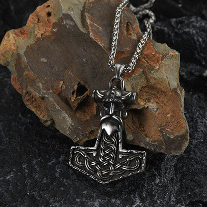 Viking Mjolnir Thor Hammer Necklace Odin Pendant For Men