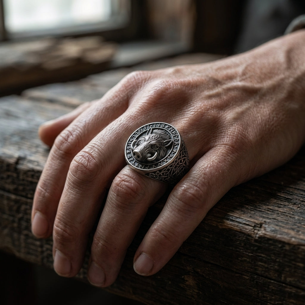 Viking Boar Gullinbursti Ring