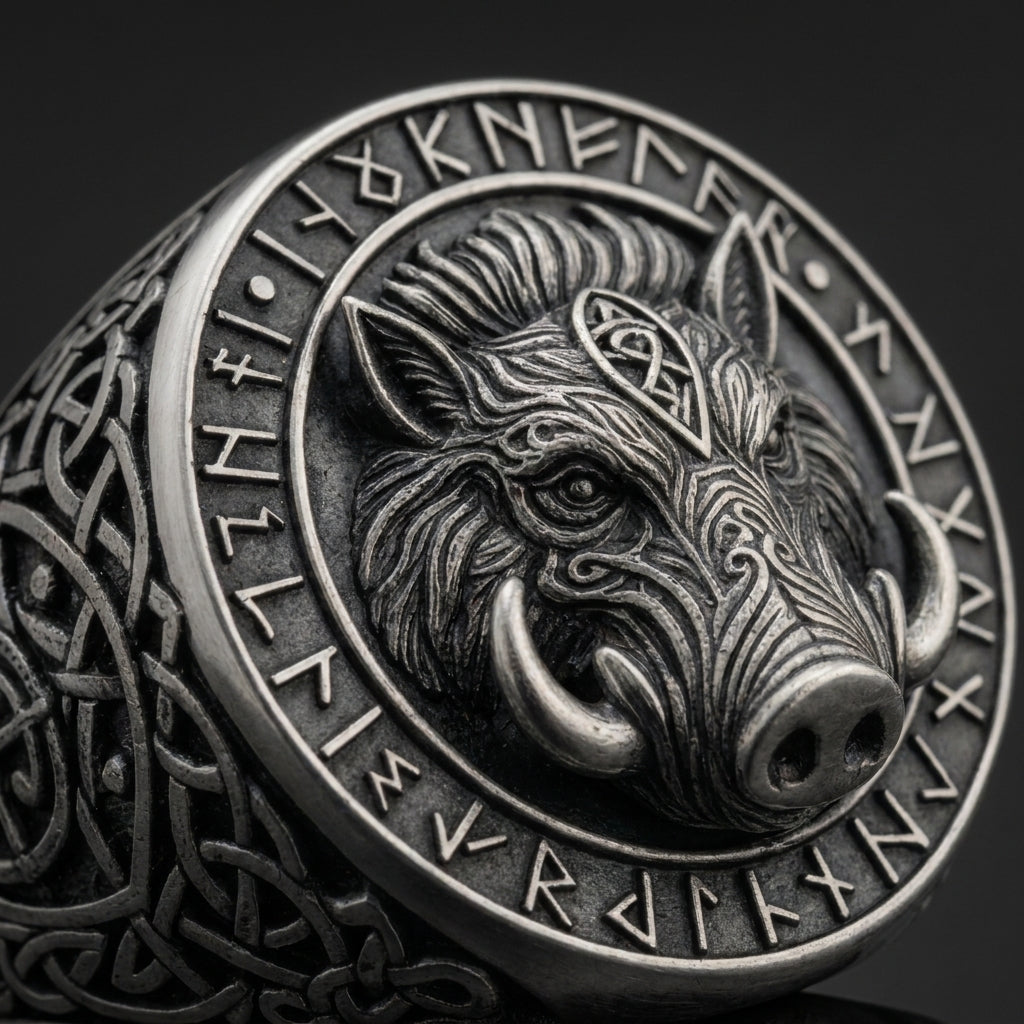 Viking Boar Gullinbursti Ring