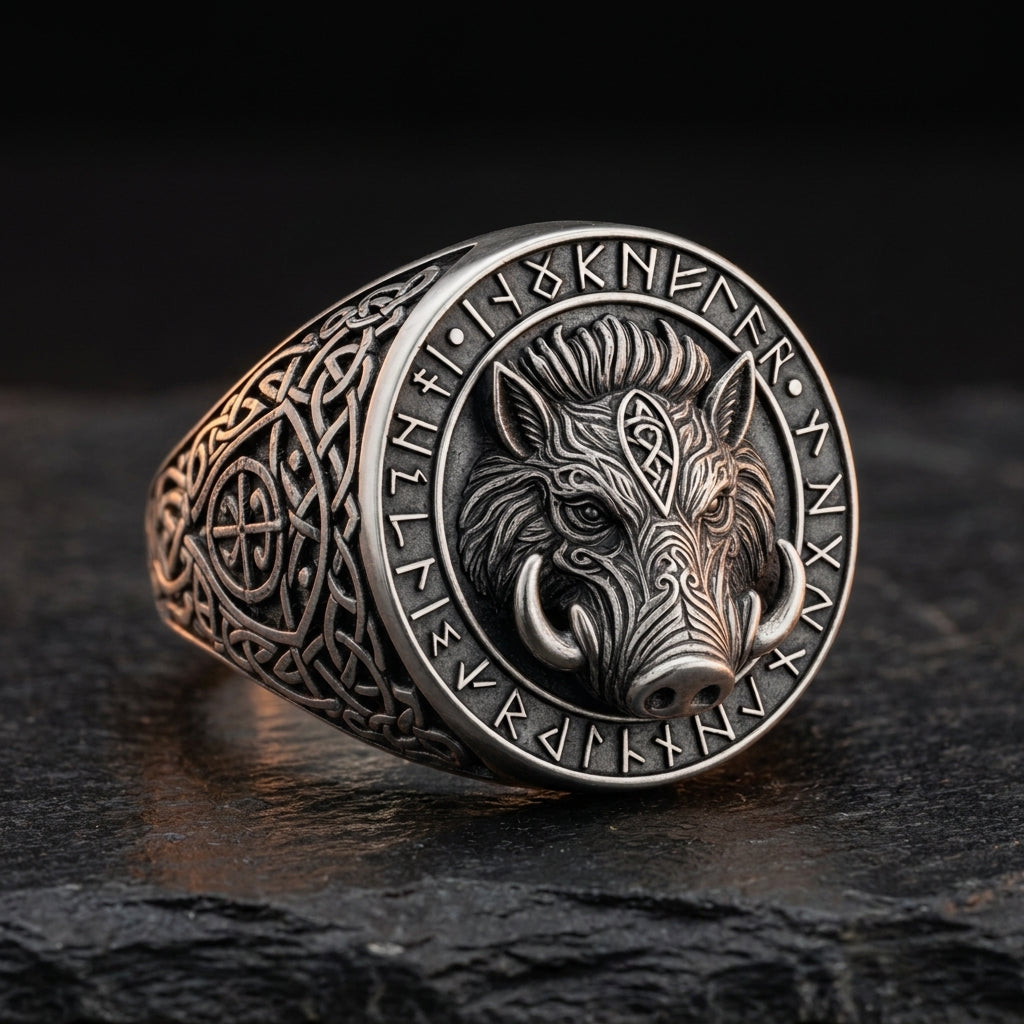 Viking Boar Gullinbursti Ring