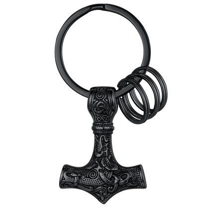Norse Viking Thor Hammer Mjolnir Keychain for Men