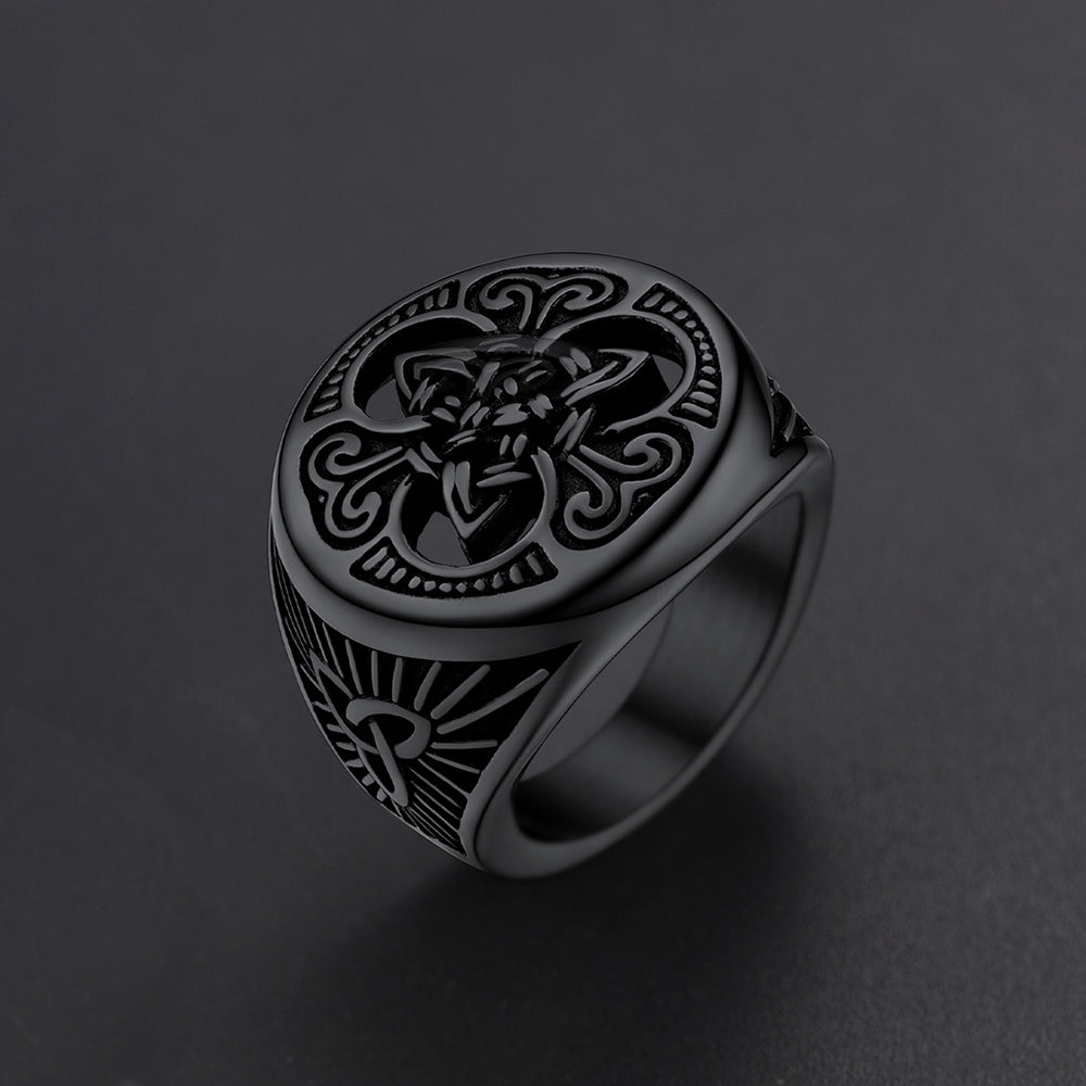 Viking Celtic Knot Signet Ring for Men