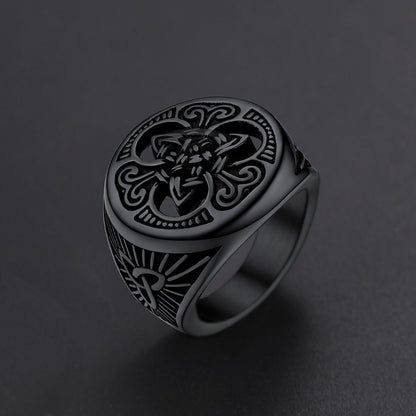 Viking Celtic Knot Signet Ring for Men