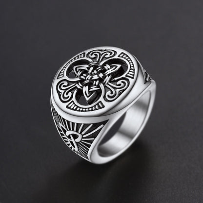 Viking Celtic Knot Signet Ring for Men