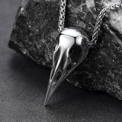 Viking Raven Skull Necklace For Men