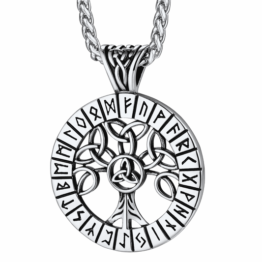 Norse Viking Rune Tree Of Life Necklace Amulet For Men