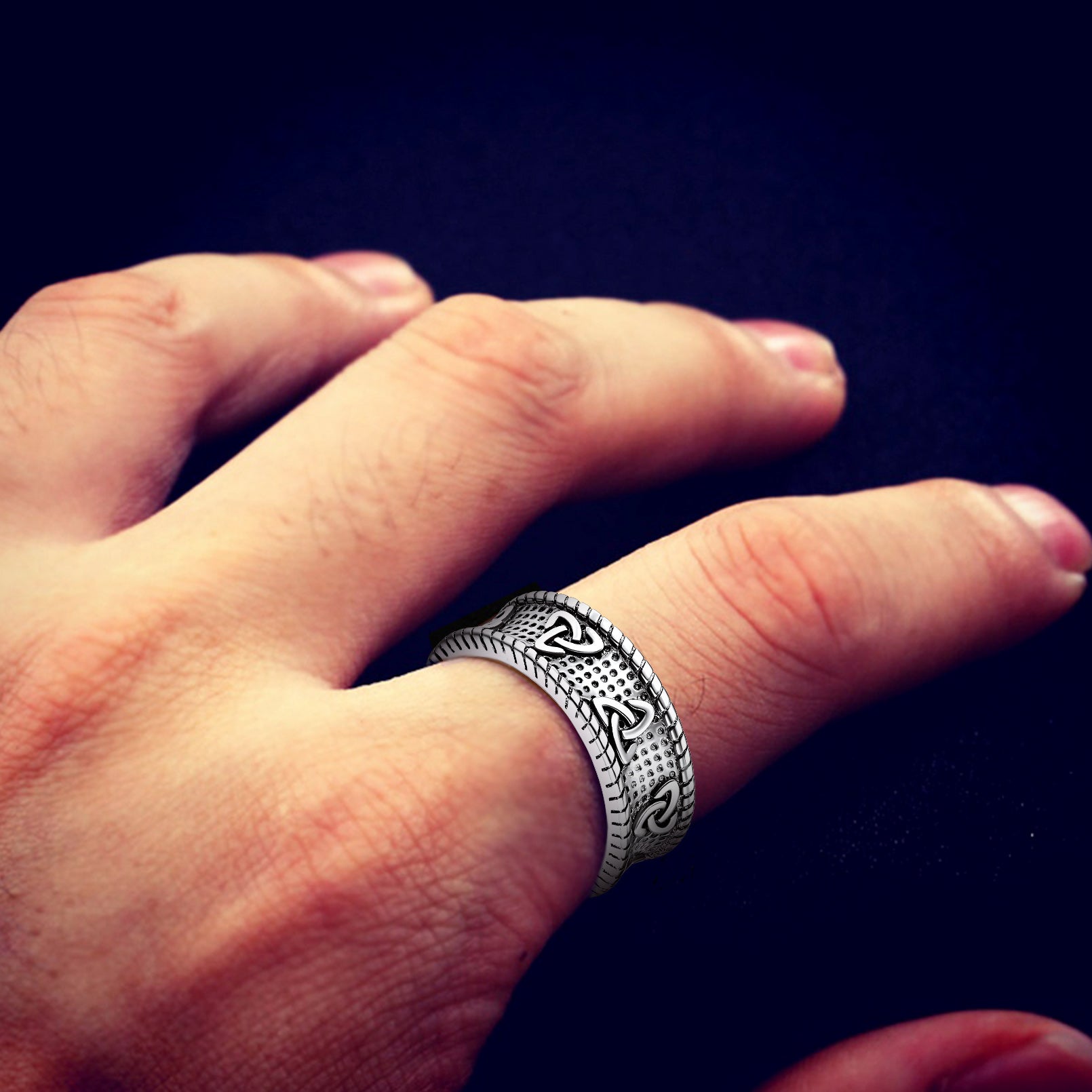 Viking Celtic Knot Stainless Steel Band Ring For Men