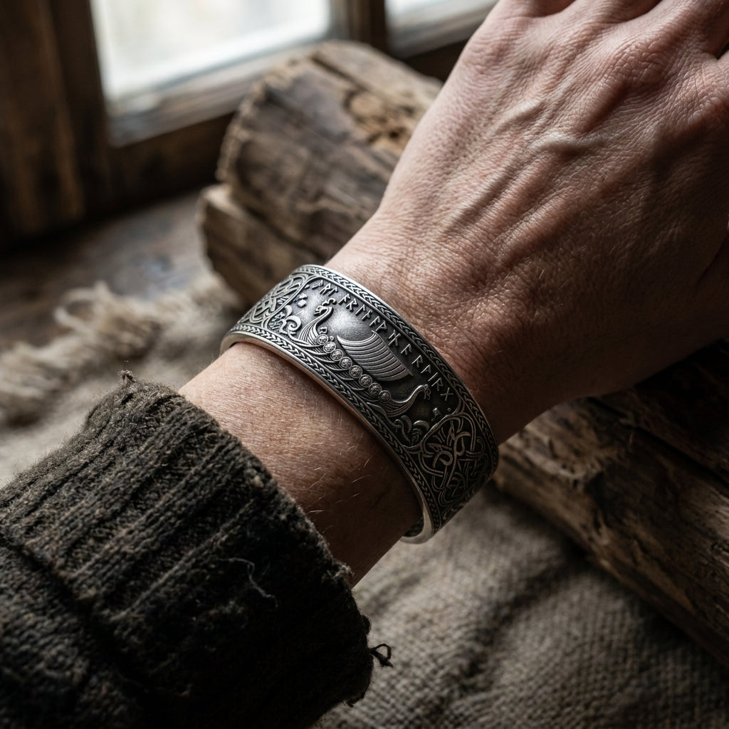 Viking Longship Drakkar Bangle Bracelet