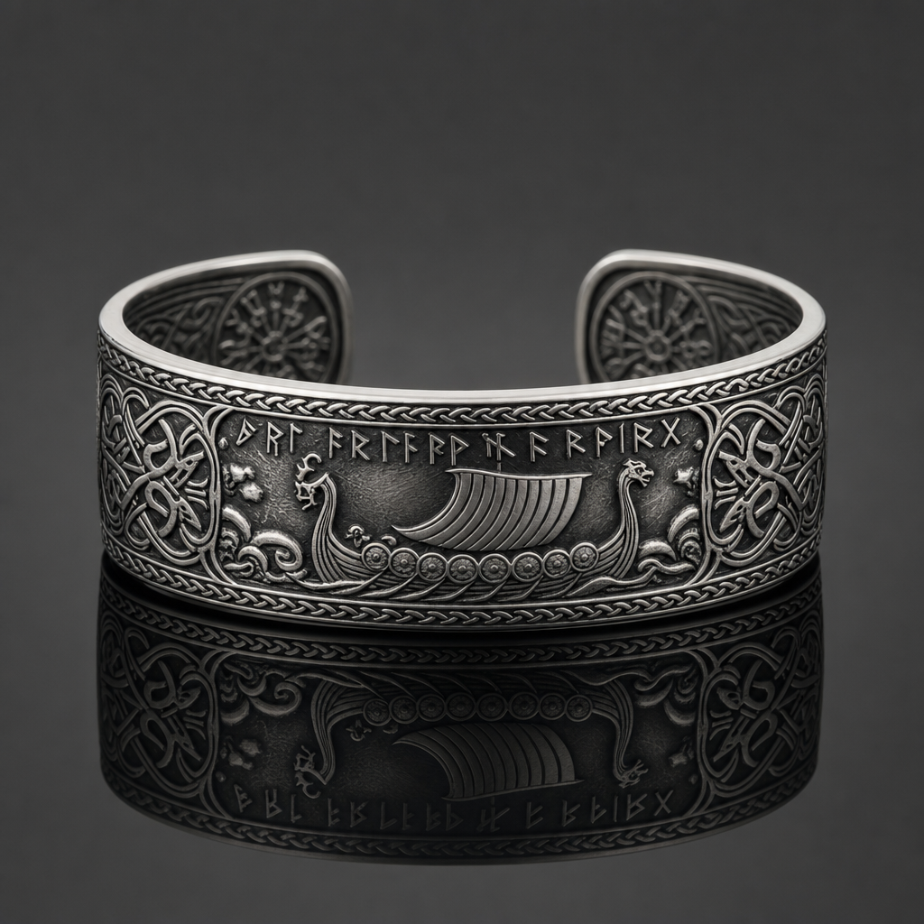 Viking Longship Drakkar Bangle Bracelet
