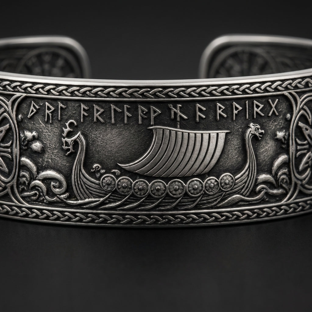 Viking Longship Drakkar Bangle Bracelet