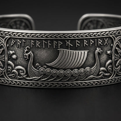 Viking Longship Drakkar Bangle Bracelet