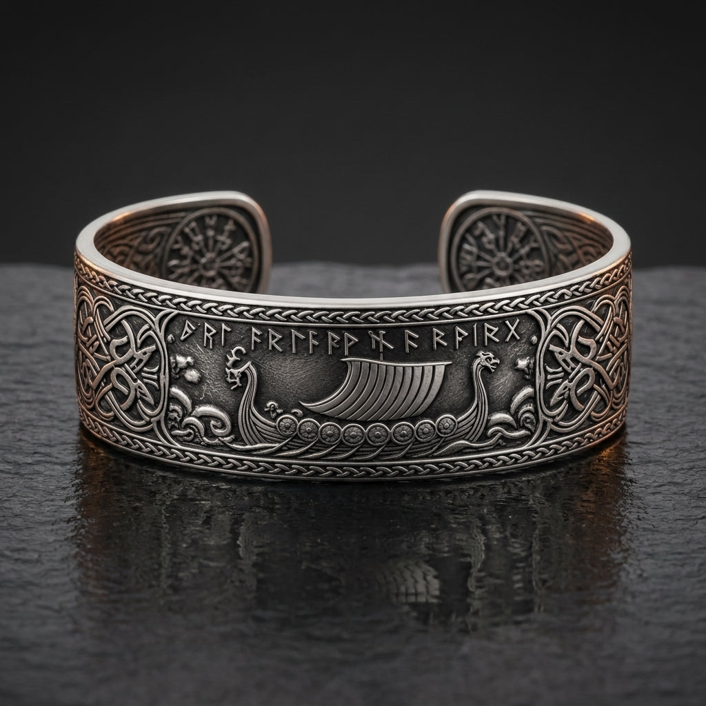 Viking Longship Drakkar Bangle Bracelet