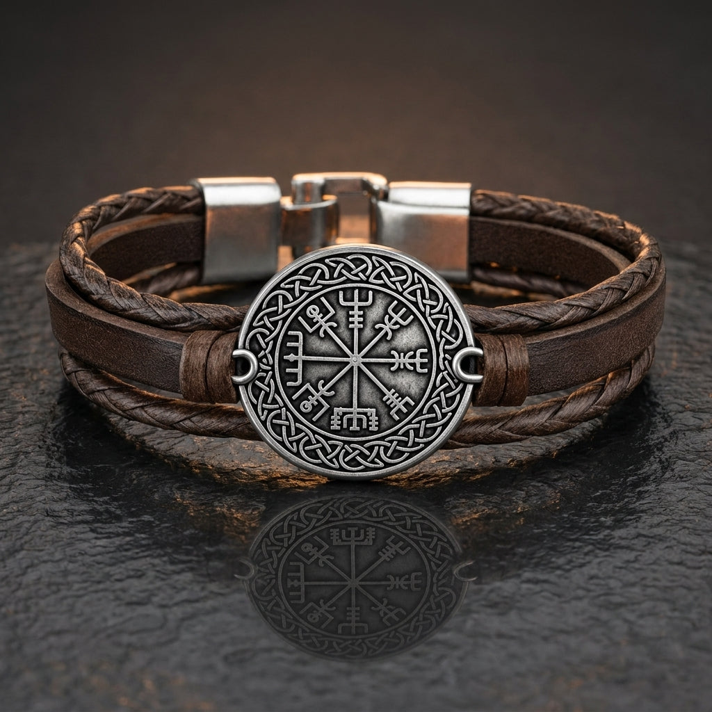 Web of Wyrd Leather Wrap Bracelet