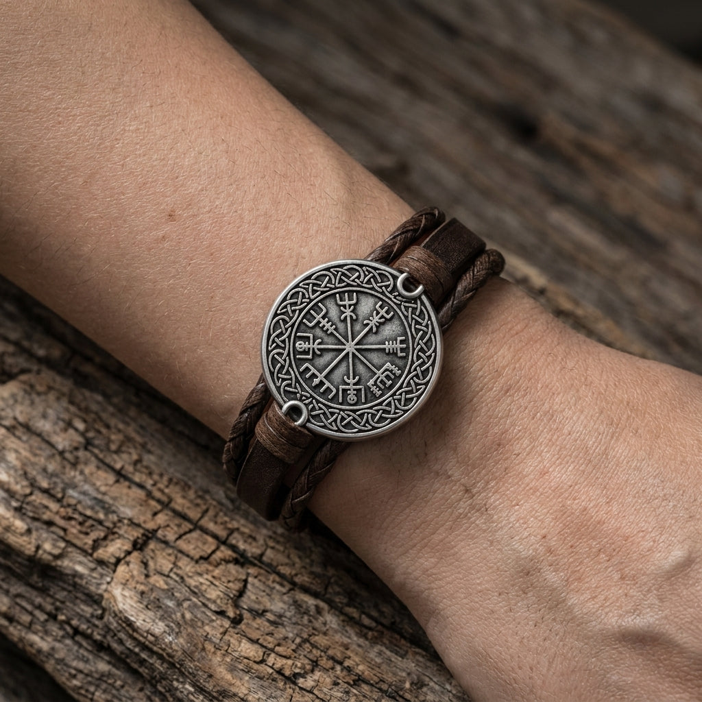 Web of Wyrd Leather Wrap Bracelet