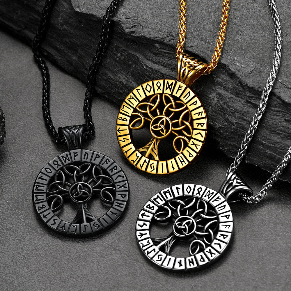 Norse Viking Rune Tree Of Life Necklace Amulet For Men