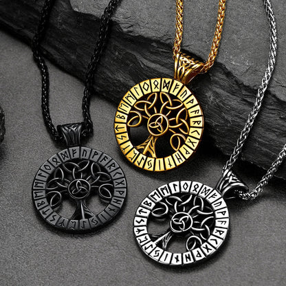 Norse Viking Rune Tree Of Life Necklace Amulet For Men