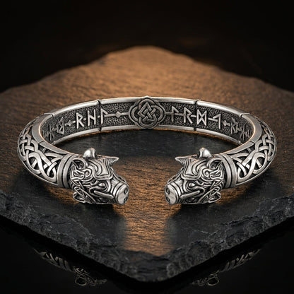 Viking Boar Gullinbursti Cuff Bracelet