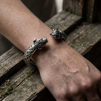 Viking Boar Gullinbursti Cuff Bracelet
