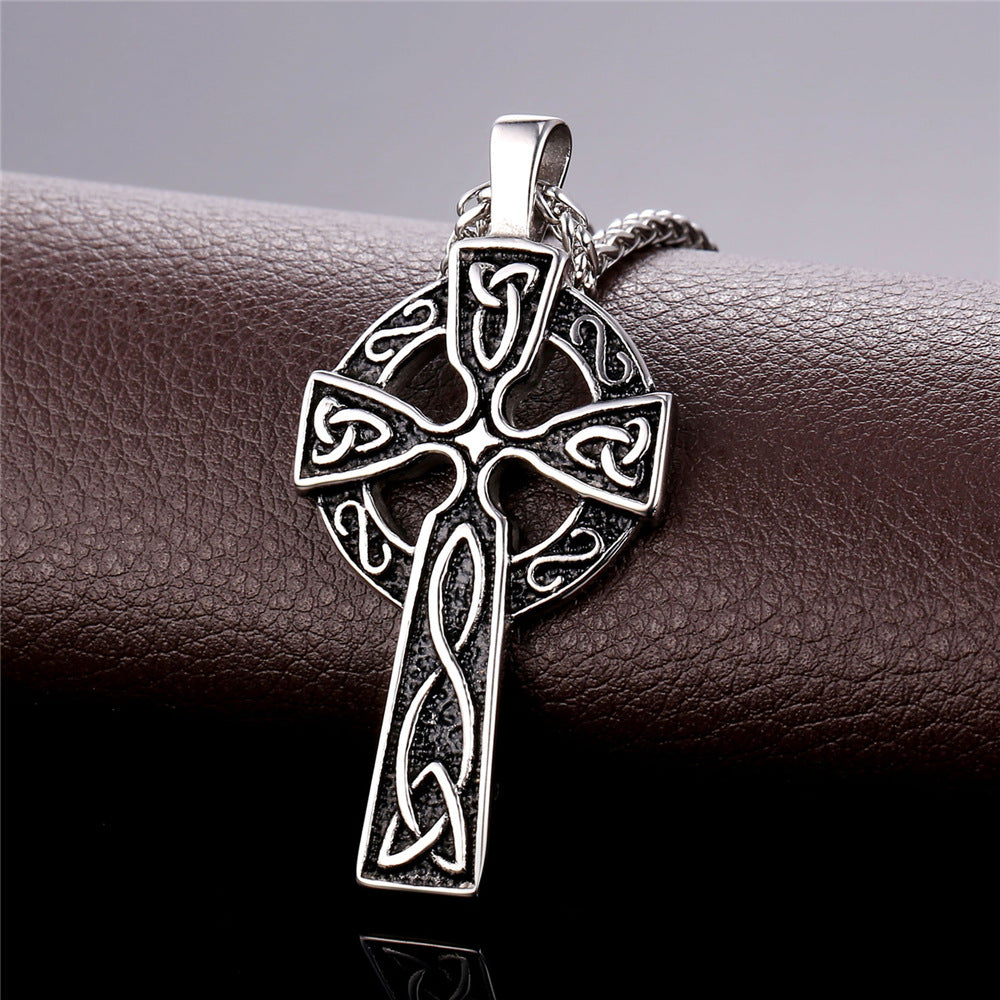 Large Celtic Cross Necklace Pendant For Men Women