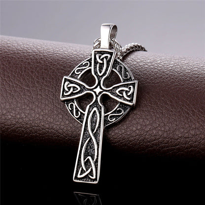 Large Celtic Cross Necklace Pendant For Men Women