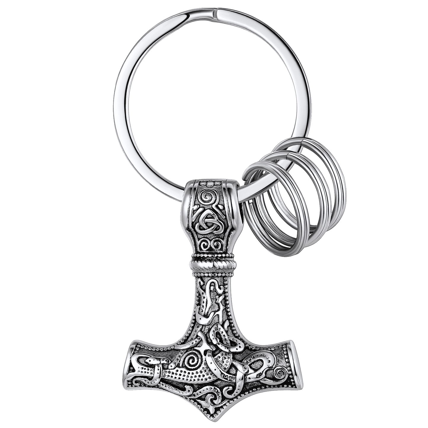 Norse Viking Thor Hammer Mjolnir Keychain for Men