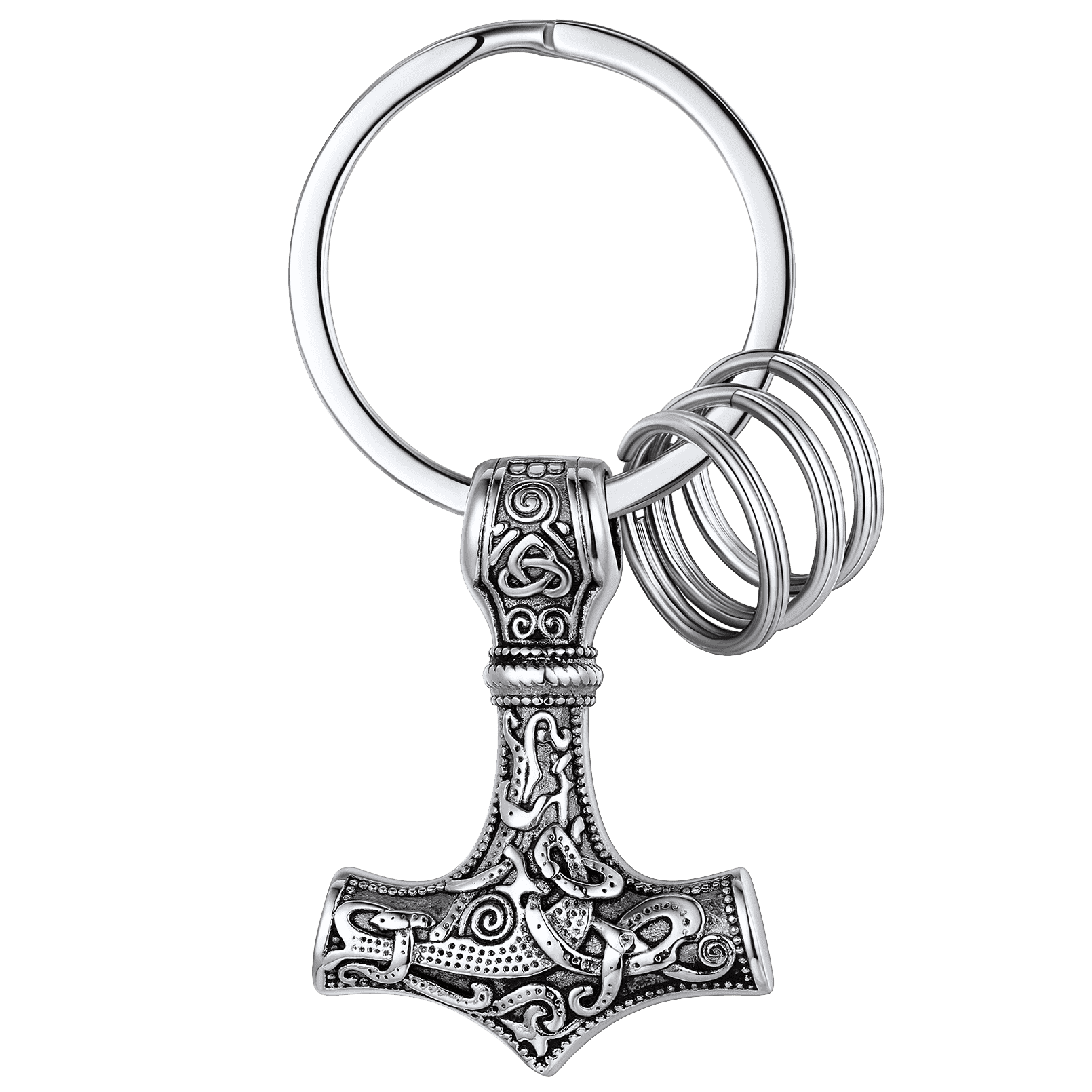 Norse Viking Thor Hammer Mjolnir Keychain for Men