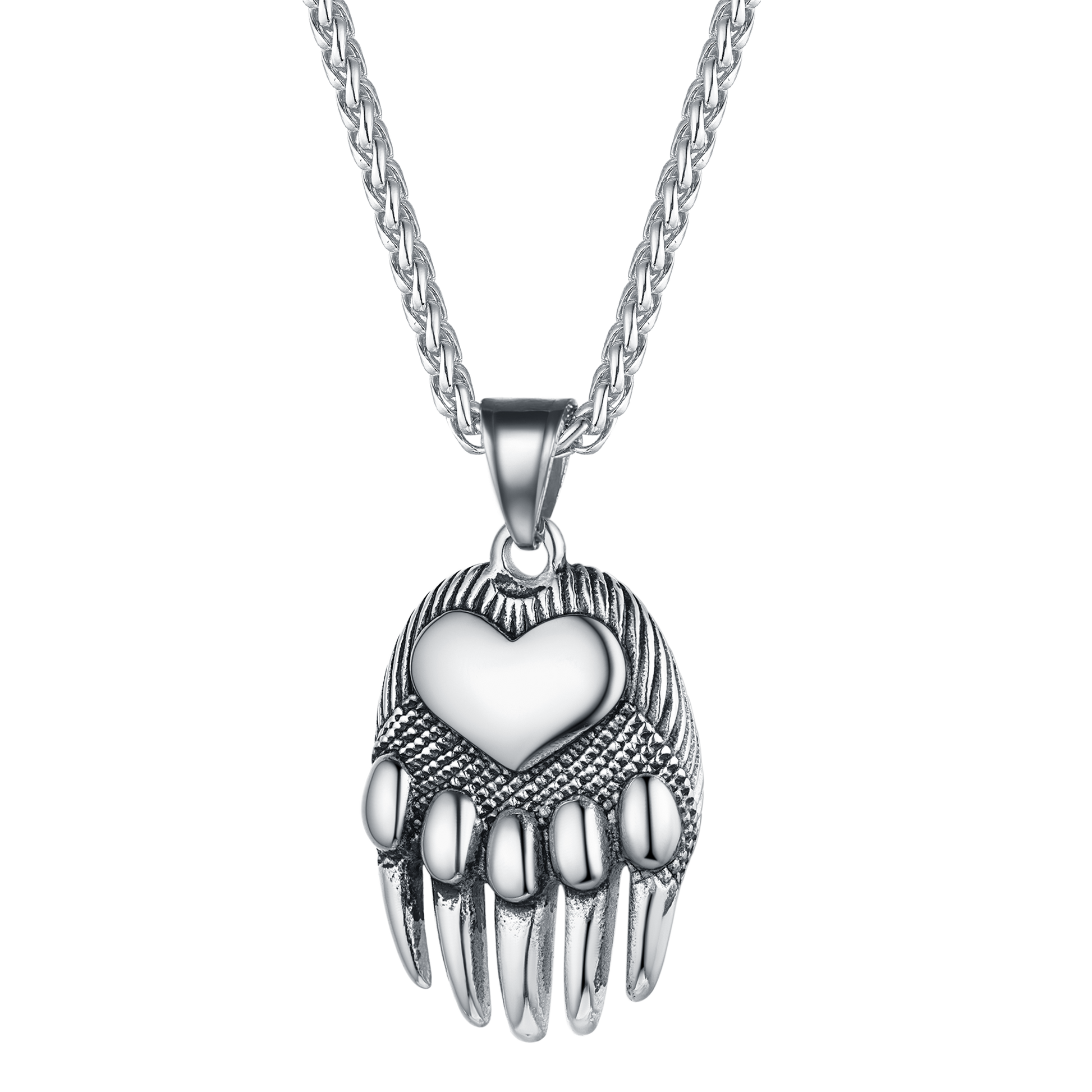 Viking Bear Paw Pendant Necklace Jewelry for Men