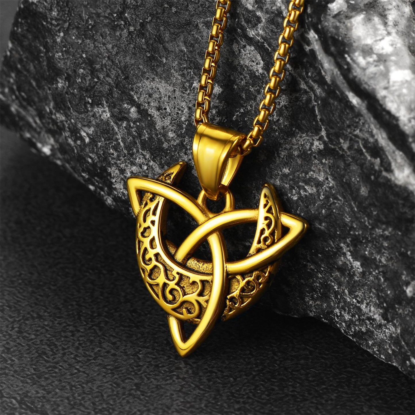 Celtic  Knot Moon Goddess Necklace For Men