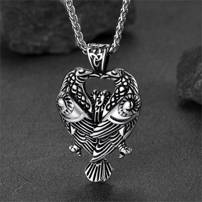Viking Odin's Ravens Necklace Huginn and Muninn Pendant