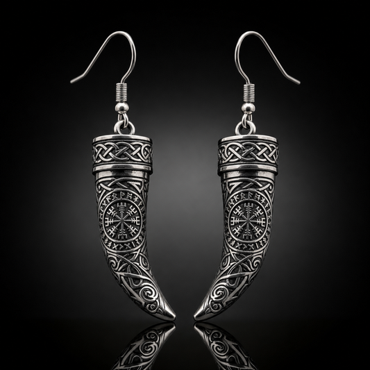 Viking Drinking Horn Dangle Earrings