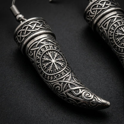 Viking Drinking Horn Dangle Earrings