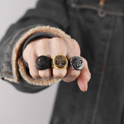 Viking Celtic Knot Signet Ring for Men
