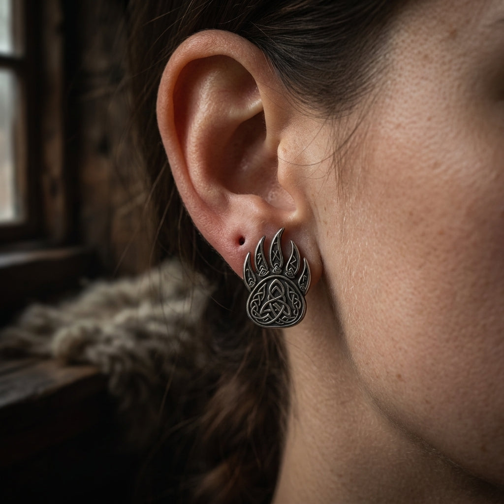 Berserker Bear Claw Stud Earrings