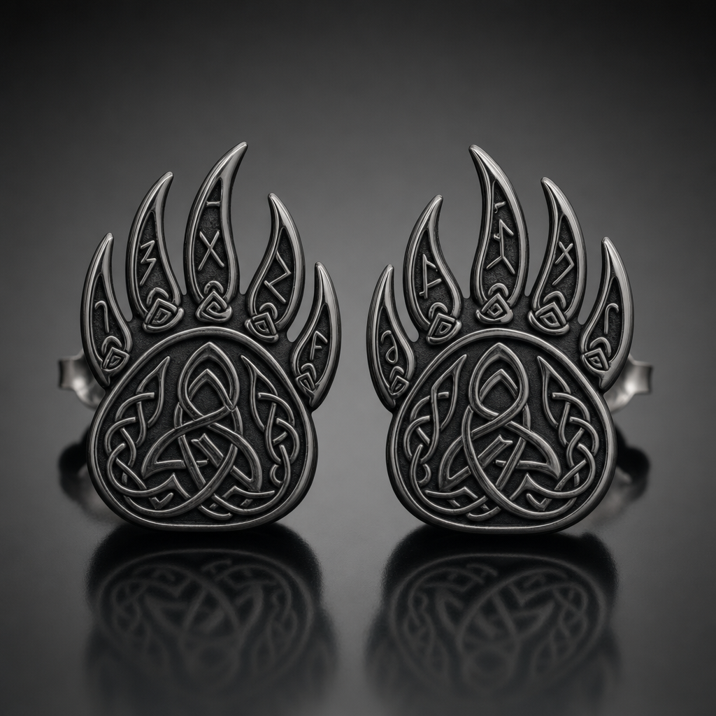 Berserker Bear Claw Stud Earrings