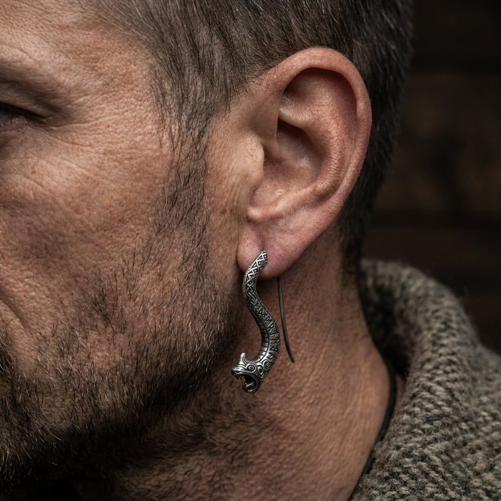 Jörmungandr Serpent Ear Climber Earrings