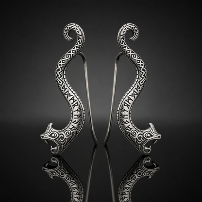 Jörmungandr Serpent Ear Climber Earrings