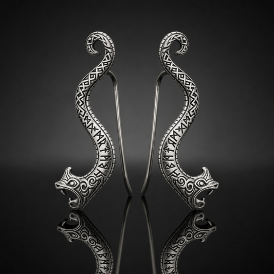 Jörmungandr Serpent Ear Climber Earrings