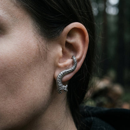 Jörmungandr Serpent Ear Climber Earrings