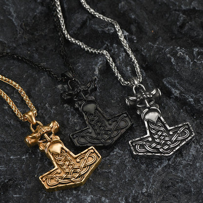 Viking Mjolnir Thor Hammer Necklace Odin Pendant For Men