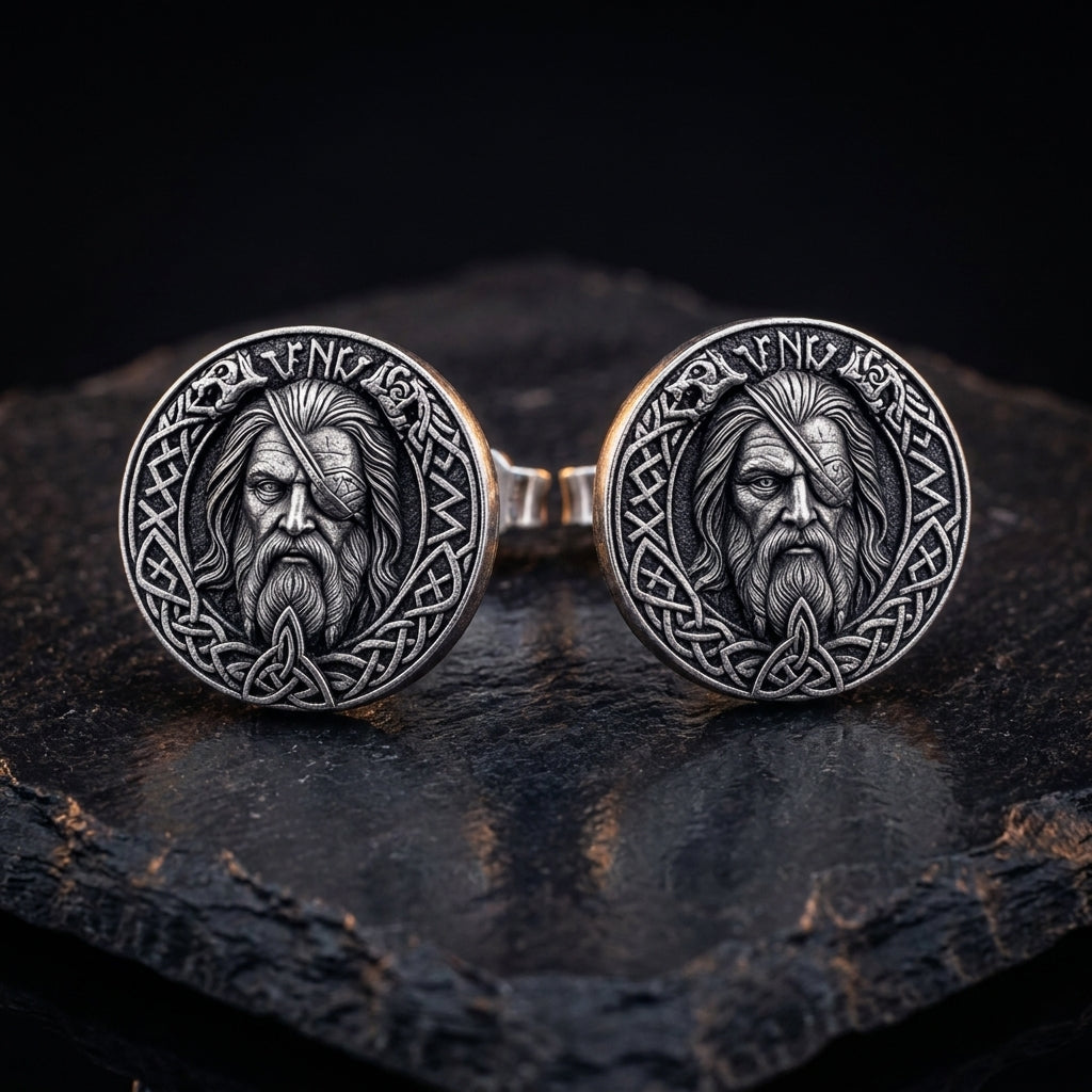 Odin Allfather Stud Earrings