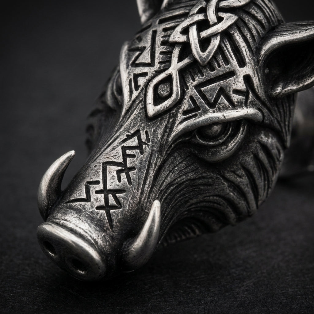 Viking Boar Gullinbursti Stud Earrings