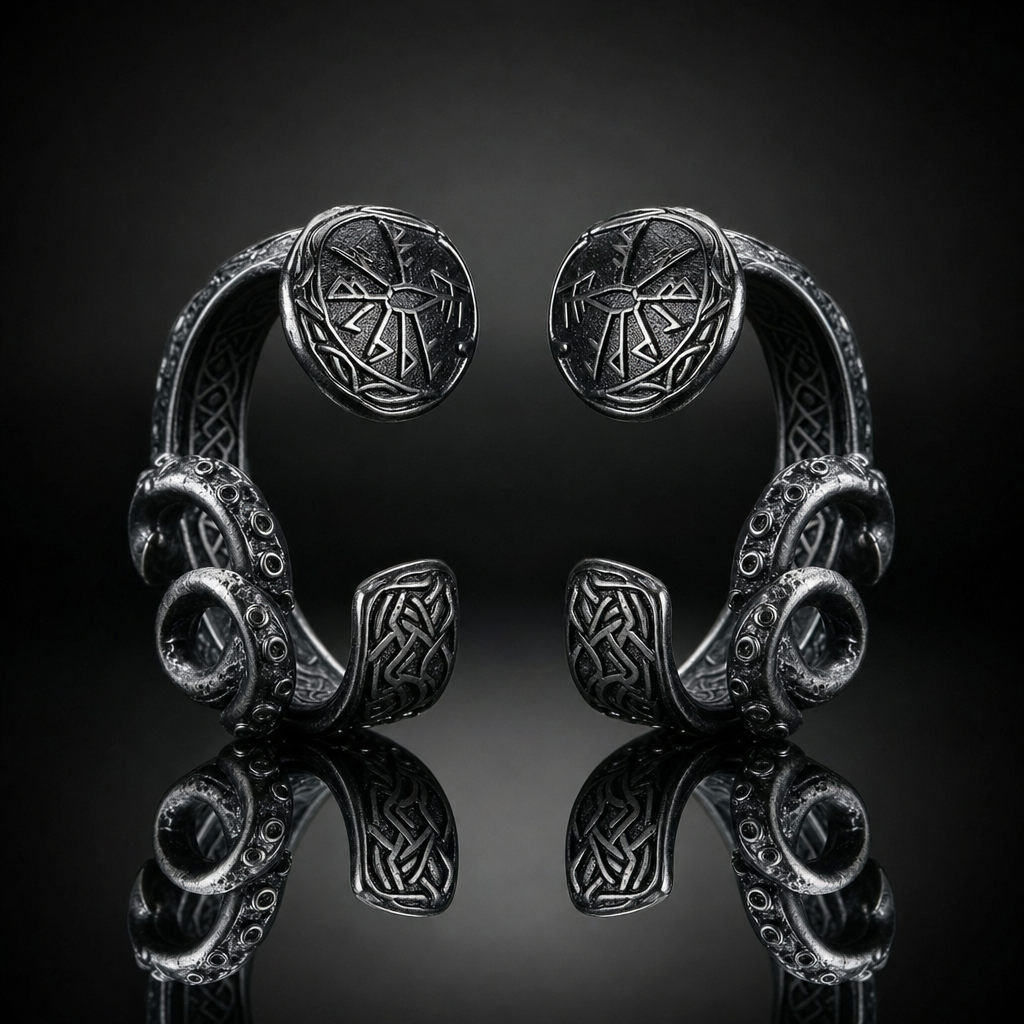 Norse Kraken Tentacle Ear Cuff Earrings