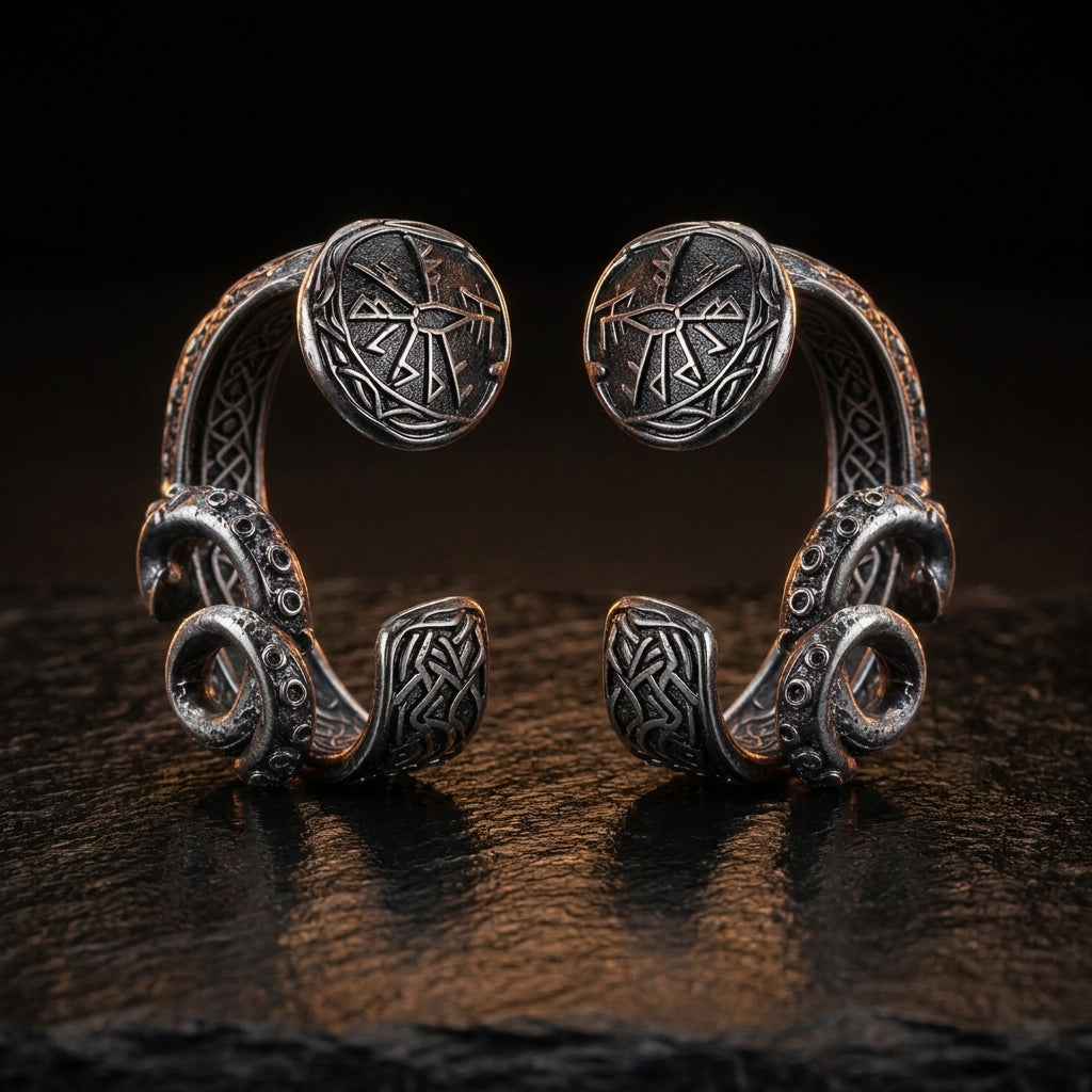 Norse Kraken Tentacle Ear Cuff Earrings