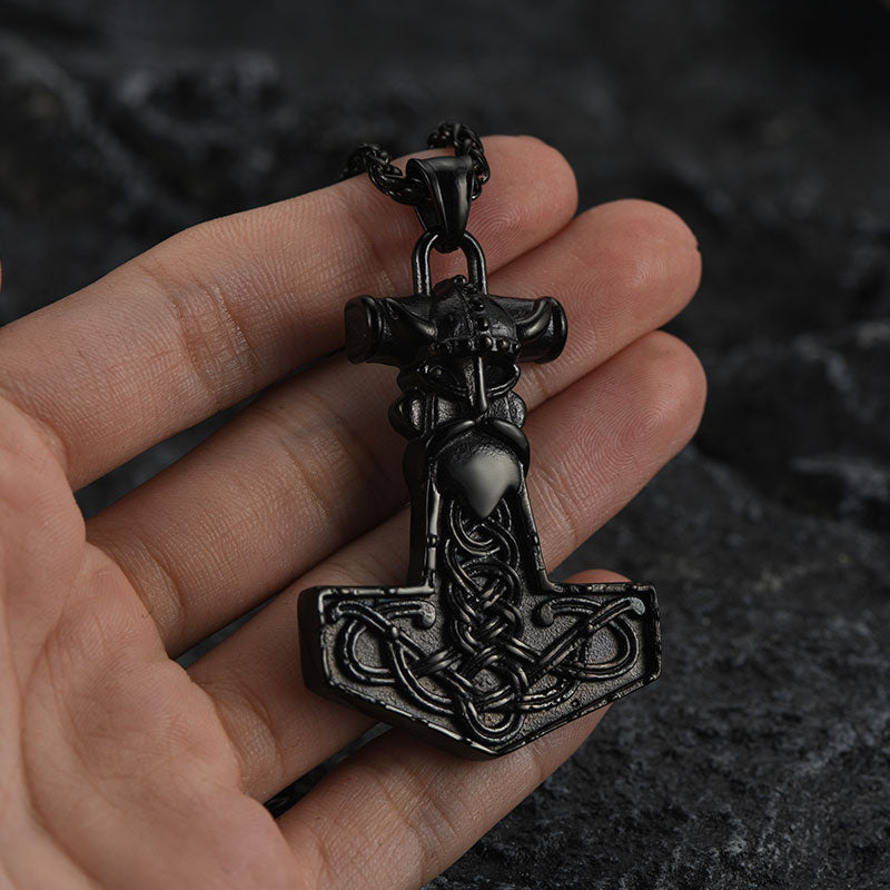 Viking Mjolnir Thor Hammer Necklace Odin Pendant For Men