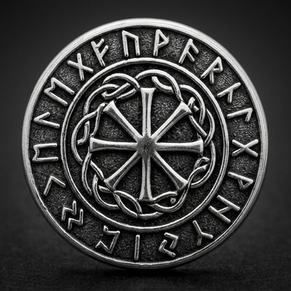 Viking Sunwheel Rune Stud Earrings